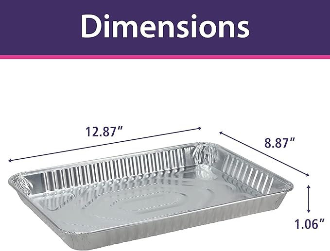 Nicole Home Collection Aluminum Pans Quarter Size Cookie Sheet 100 Count Durable Nonstick Baking Sheets 12.87" x 8.87"