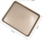 Toaster Oven Pans Set of 2, Shinsin 11-Inch Nonstick Baking Sheet Pans and Trays, 1/8 Thicker Replacement Small Baking Tray Accessories for Cookie, Non Toxic and Easy Clean and Diswasher Safe, Gold