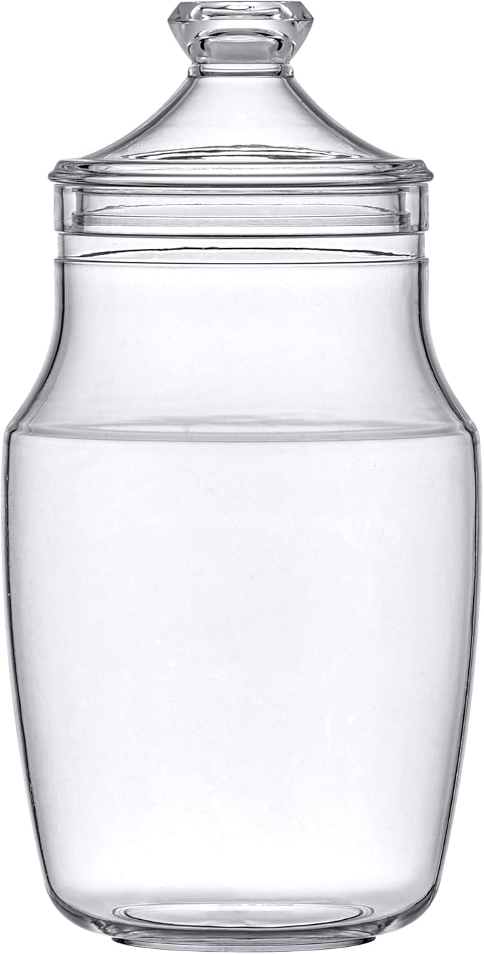 Amazing Abby - Beatrice - Acrylic Apothecary Jar (66 oz), Bathroom Canister, Decorative Jar, Vanity Organizer, Kitchen Storage, Candy Buffet, Wedding Display, BPA-Free and Shatter-Proof