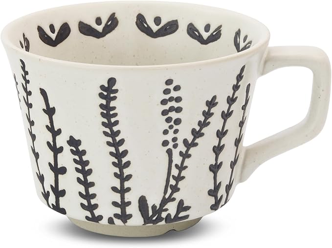 Ceramic Coffee Mug, 12 oz Novelty Unique Teacup with Handle, Stoneware Cup for Tea Mocha Latte Cappuccino Espresso (Grass)