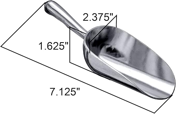 Amazing Abby - Elsa - 5-Ounce Aluminum Ice Scoops (Set of 2), Cast Aluminum Utility Scoops, Food-Grade, Good for Home and Commercial Use, NOT Dishwasher-Safe, Hand-Wash Recommended