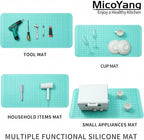 Silicone Dish Drying Mat for Multiple Usage,Easy clean,Eco-friendly,Heat-resistant Silicone Mat for Kitchen Counter or Sink,Refrigerator or Drawer Liner Mint 5XL 36inches x 18inches