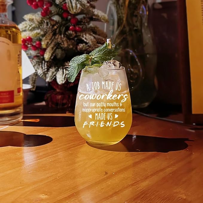 Funny Wine Glasses Gifts For Coworkers, Best Friends, Office Appreciation,Birthday,Christmas, Valentines Day, Thank You Gift For Coworkers-105