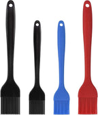 Silicone Basting Pastry Brush Set 4 Pack Heat Resistant Spread Oil Butter Sauce for BBQ Grill Barbeque Kitchen Baking Cooking Pastries, 2 Large & 2 Small Multicolor