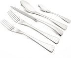 Silver Tableware 20Pcs Mirror Polished 18/10 Stainless Steel Luxury Flatware - Heavy Cutlery Set Service For 4 Include Knives/Forks/Spoons/Salad Fork/Teaspoon, Dishwasher Safe