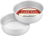 CURTA 10 Inch Round Cake Pan, 10x3 inch 2 Set Anodized Aluminum Round Baking Pan, Small Cake Pan Non-Toxic & Heavy Duty, Deep Side, Easy Clean & Dishwasher Safe