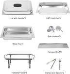 3 Packs Chafing Dish Buffet Set Stainless Steel Food Warmer with 8QT 3 Full Size Pans Portable for Parties Catering Buffet Servers and Warmers