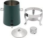 Coffee Urn with Fuel Holder 3.5 Gal/13L, Stainless Steel Beverage Dispenser Hot Drink Dispenser with Stand, Tea Water Coffee Chafer Urn for Parties Buffet Catering Commercial Home (Silver, Green)