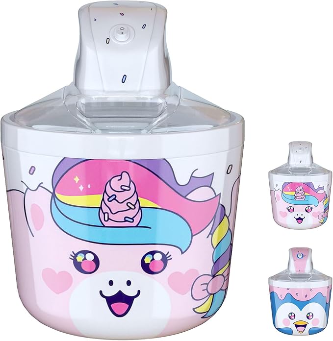 1.2 Quart Unicorn Electric Ice Cream Maker Machine for Kids – Best Countertop Ice Cream Machine for Homemade Soft Serve, Sorbet, Gelato, Frozen Yogurt – Fun & Easy Desserts for Families, Easy To Clean