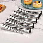 Guowall Cream Horn Mold, Stainless Steel Ice Cream Cone and Tubular Shaped Reusable Pastry Mould for Baking, DIY Tool for Cannoli Tubes Croissant Baking Brioche Rolls (20pcs)