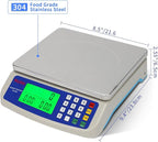 Large Digital Kitchen Scale 30KG Commercial Food Scale 66LB for Baking Bread Meat Stainless Steel Price Computing Scale LCD Display,Prep Counting Scale for Parts and Coins Adapter Included
