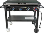 Razor Griddle 4-Burner Portable Outdoor Flat-Top Griddle with Foldable Prep Shelves, 37" Propane Gas Grill