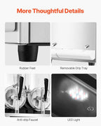 VEVOR Commercial Slushy Machine, 12Lx2 Double Tank Frozen Drink Machine, 96 Cups Stainless Steel Margarita Smoothie Frozen Drink Maker, Slushie Maker for Home Party Restaurants Cafe Bars