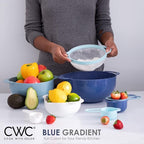 COOK WITH COLOR 8Pc Nesting Bowl Set, Teal - Includes 2 Mixing Bowls, Colander, Sifter, 4 Measuring Cups, Polypropylene, Dishwasher Safe, BPA Free