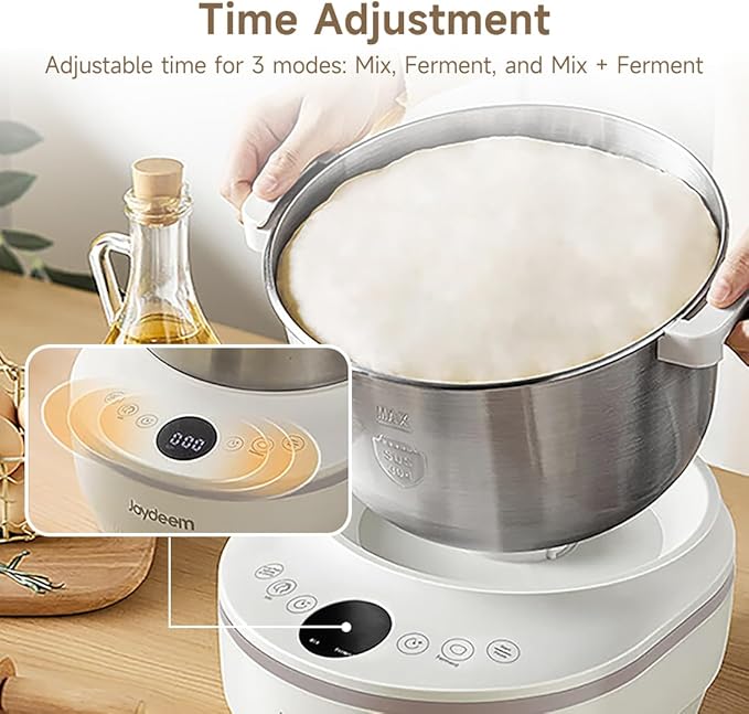 Joydeem Electric Dough Maker with Ferment Function, 5Qt Dough Mixer Machine, Perfect for Bread Pizza Roti Dumpling Dough & Sourdough, HMJ-A501