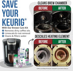 Keurig Compatible Descaling Solution Cleaner and Descaler Kit. 2 Uses Descaling Solution, 3 Cleaning Pods and 2 Filter Replacement. 3 Months Maintenance Kit. For Keurig 1.0 & 2.0