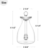 Mkono Honey Dispenser Glass Honey Pot Honey Jar with Dipper Sticks and Lid Cover Honey Containers Holder for Home Kitchen, 14 Ounces