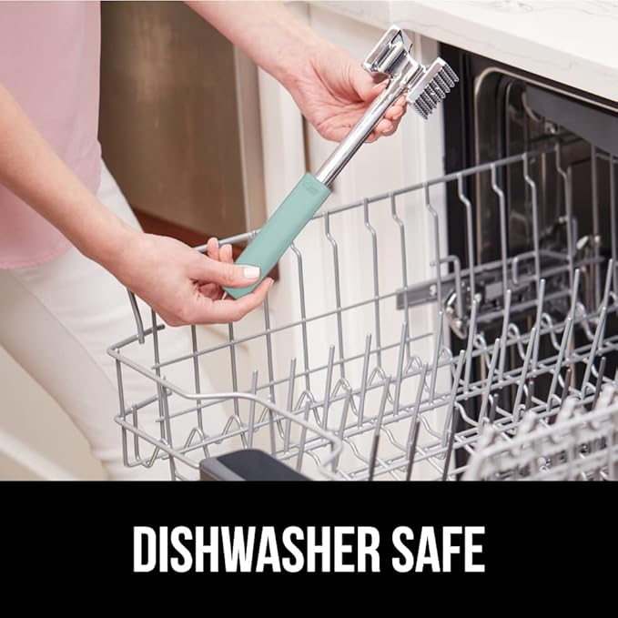 GORILLA GRIP Patented Dual-Sided Meat Tenderizer, Heavy Duty Kitchen Mallet with Soft Handle, Spiked Side Tenderizes and Smooth Flattens, Maximize Food Flavor, Commercial Grade Chicken Pounder, Mint