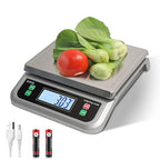Large Kitchen Scale 40kg Food Scales for Kitchen with Tare and Pcs Funtion 88lbs Stainless Stee Tray Baking Scale for Cooking with Adapter, 6 Units(Silver, 40kg)