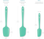 DI ORO Silicone Spatula Set - Rubber Kitchen Spatulas for Baking, Cooking, & Mixing - 600°F Heat-Resistant & BPA Free Silicone Scraper Spatulas for Nonstick Cookware - Dishwasher Safe (3pc, Mint)