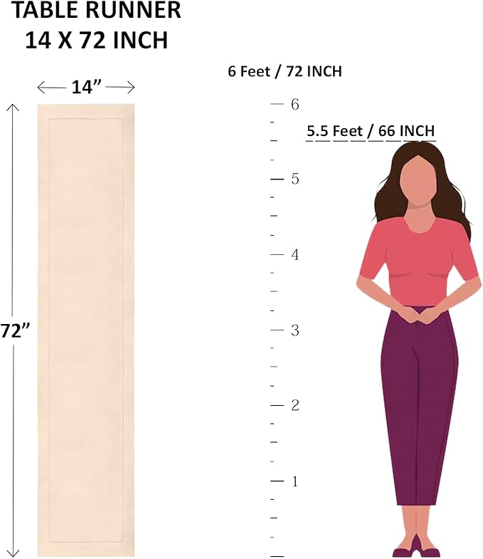 Solino Home Cotton Linen Red Table Runner 72 Inches Long - Hemstitch Table Runner 14 x 72 Inch for Dresser, Dining and Summer