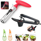 4pcs Fruit Prep Tool Set – Apple Corer & Cherry Pitter (Sturdy & Easy to Use) + Bonus Avocado Slicers – Great for Summer Fruit Season