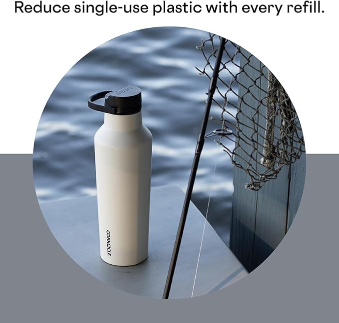 Corkcicle Sport Canteen - Keeps Drinks Cold 25 Hours - Stainless Steel Water Bottle - Triple-Insulated - Spill-Proof - Summer Drinkware Gift - Keeps Drinks Ice Cold - 20 oz - Hammerhead