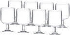 KX-WARE Classic Acrylic All-Purpose Wine Glasses, 12-ounce Plastic Stem Wine Glasses, set of 8 Clear