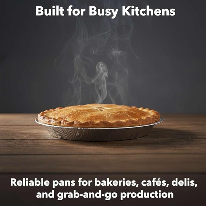 1000-Pack 11 3/4" Foil Pie Pans - Extra Deep 1 3/8" Disposable Aluminum Pie & Tart Pans with Full Curl Rim - For Bulk Baking, Portion Prep, To-Go Meals, Market Stands & Foodservice Lines