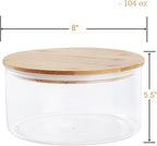 104oz Large Glass Trifle Bowl with Lid, Modern Design Clear Glass Round Dessert Centerpiece Serving Bowl for Laying Ice Cream Cakes, Salad, Fruit, Microwave & Dishwasher Safe