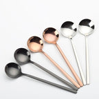 6 PCS Black Coffee Spoons, 18/8 Stainless Steel Espresso Spoons, 5.2 Inches Vogue Mini Tea Spoon, Cappuccino Stirring Small Spoon for Dessert, Ice Cream, Frosted Handle, Sweejar(Black)