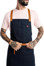 hedley & bennett Crossback Apron - Crossback Chef Apron with Pockets - 100% Cotton Twill, 8oz - Midnight Blue