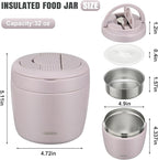 Thermo Food Jar for Hot Food Adults 32OZ Soup Thermo Lunch Containers Wide Mouth Vacuum Insulated Stainless Steel Leakproof Bento Box with Spoon (Purple)