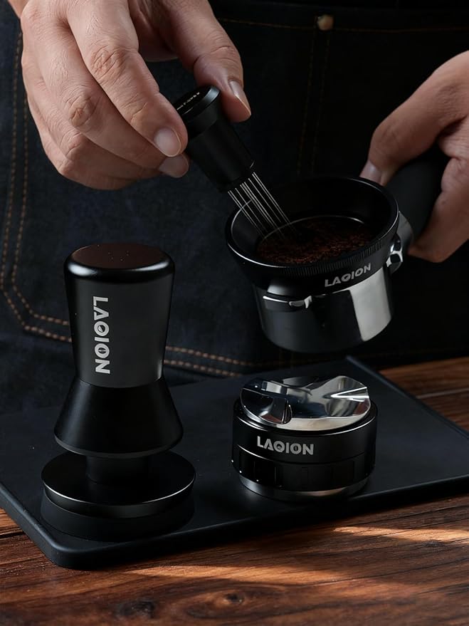 Espresso Tamping Mat, 8 * 6 Inch Black Silicone Coffee Tamper Mat, Waterproof and Heat Resistant Espresso Tamping Station For Countertop, Espresso Machine Accessories For Baristas