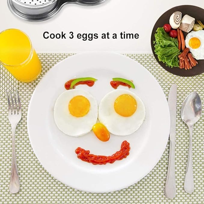 Zerodis Egg, Stainless Steel Nonstick Poached Egg Maker Egg Boiler Cup Egg Cooker Gift to Father Mother Friends (Silver)
