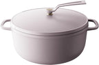 Vermicular Oven Pot 2.0 | Lightweight Enameled Cast Iron Pot | 26cm (5.9 Qt) | Non-Toxic | Induction-compatible | Dutch Oven | Made in Japan | Matte Himalayan Pink