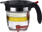Fat Separator for cooking, 4 Cups Plastic Fat Strainers with Bottom Release, Gravy Grease Separator, Soup Oil Separator Measuring Cup