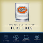 Heritage Pewter Oklahoma State Double Old Fashion | Double Rocks Glass 14 OZ for Liquor | Expertly Crafted Pewter Glass
