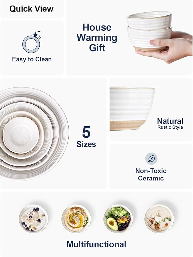 LE TAUCI Small Bowls 10 oz, Ice Cream Bowl, Ceramic Stoneware Bowl, Bowls Set for Dessert, Fruits, Side Dishes, Suit For Housewarming - 4.5 Inch, Set of 4, Arctic white