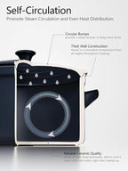 LE TAUCI 3 Quart Ceramic Dutch Oven - Lightweight, Non-Toxic, No Seasoning Needed- Oven, Microwave & Dishwasher Safe, Dutch Oven Pot with Lid for Sourdough, Soup & Stew, Midnight Blue