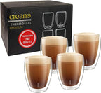 Creano Premium Double-Walled Drinking Glasses 12.5oz / 400 ml - Set of 6 - Professional Quality - 100% Dishwasher Safe (4x 12.5oz)