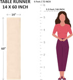 Solino Home Linen Pink Table Runner 60 Inches - Classic Hemstitch, 100% Pure Linen Coffee Table Runner 14 x 60 Inch Ideal for Dresser Tables - Summer, Halloween