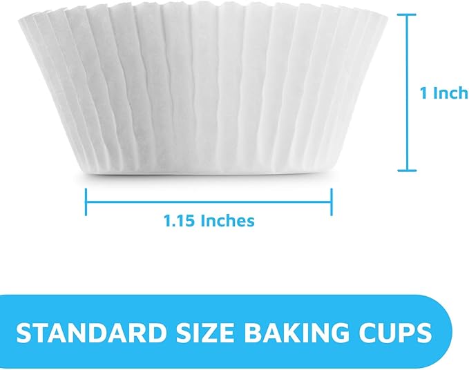 MontoPack Mini White Cupcake Liners | 500 Paper Baking Cups | Greaseproof No Smell Cupcake Wrappers | Muffin Liners for Desserts & Candies Cupcake Liner for Holidays, Birthdays & Protein Balls