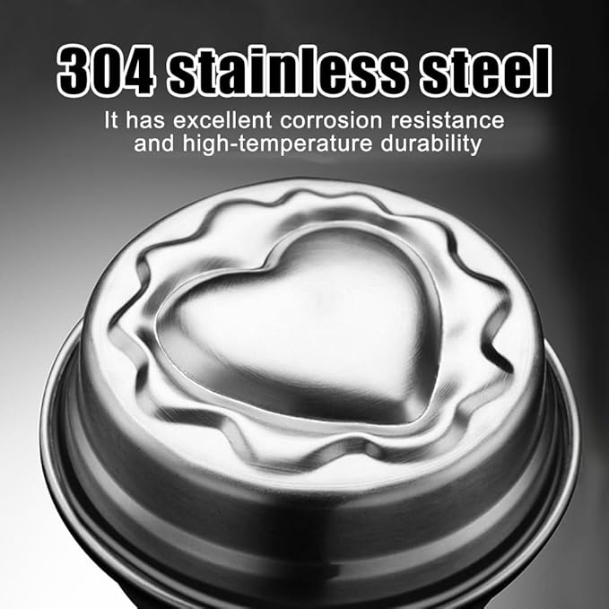 Egg Poacher,Stainless Steel Egg Boiler Maker With Oil Brush Round/Heart Shaped for Making Boiled Eggs