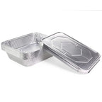 IDL Packaging Half-Size Aluminum Steam Table Pans with Lids - Deep, 13" x 11" x 3" (Pack of 10) - Disposable Foil Pan for Grilling, Roasting, BBQ, Cooking, Baking, Freezing