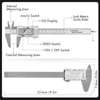 Electronic Digital Caliper, LCD | 0 to 6 inch inch/mm Conversion, Automatic Shutdown Function, Very Suitable for Home/Jewelry/DIY Measurement, etc