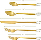 DEACORY Silverware Set Flatware Set Matte Gold Cutlery Set Brushed Brass Heavy Hexagon Handle Stainless Steel 40 Pieces Dishwasher Safe Service for 8