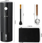 Portable Coffee Grinder Electric Burr Coffee Grinder with 45 Adjustable Settings, Rechargeable Coffee Grinders for Espresso, Travel, Camping and Office (Black)