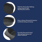 Oster Teston 9" Round Nonstick Carbon Steel Cake/Bake Pan - Matte Black