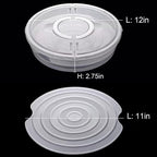 12inch 2 Pack Food Storage Container with Lid and Handle, Reusable 2 Compartments Pizza Slice Storage Container, Round Pie Carrier Leftover Pizza Keeper for Food Cake Cheesecake Tortilla Pastry